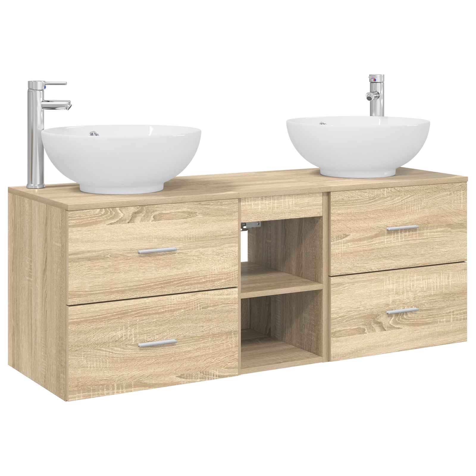 Ensemble de mobilier de salle de bain 3 pc Chêne Sonoma