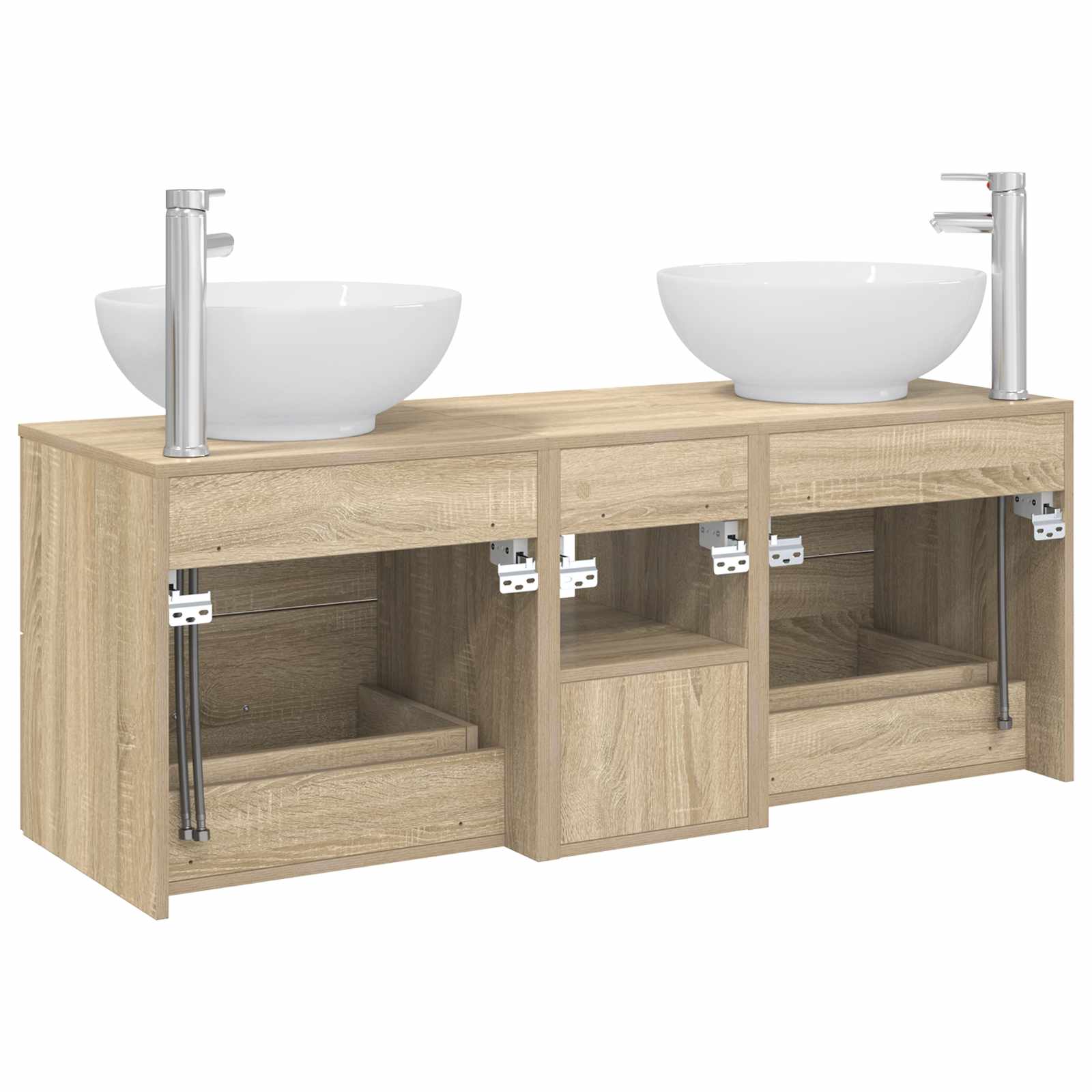 Ensemble de mobilier de salle de bain 3 pc Chêne Sonoma