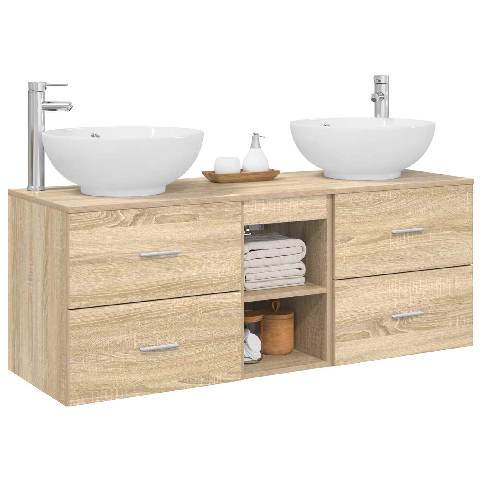 Ensemble de mobilier de salle de bain 3 pc Chêne Sonoma