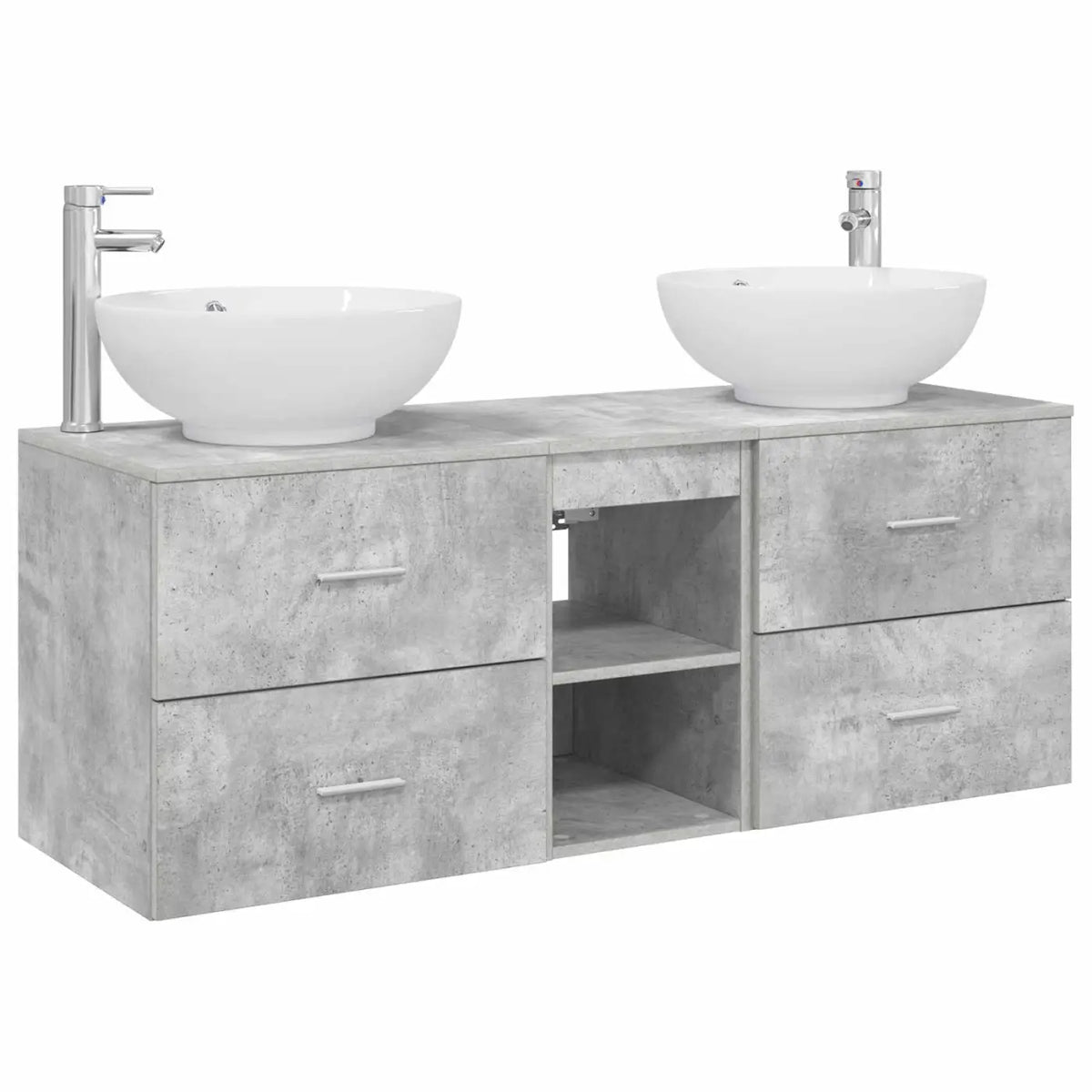 Ensemble de mobilier de salle de bain 3 pc Gris béton - XIOS