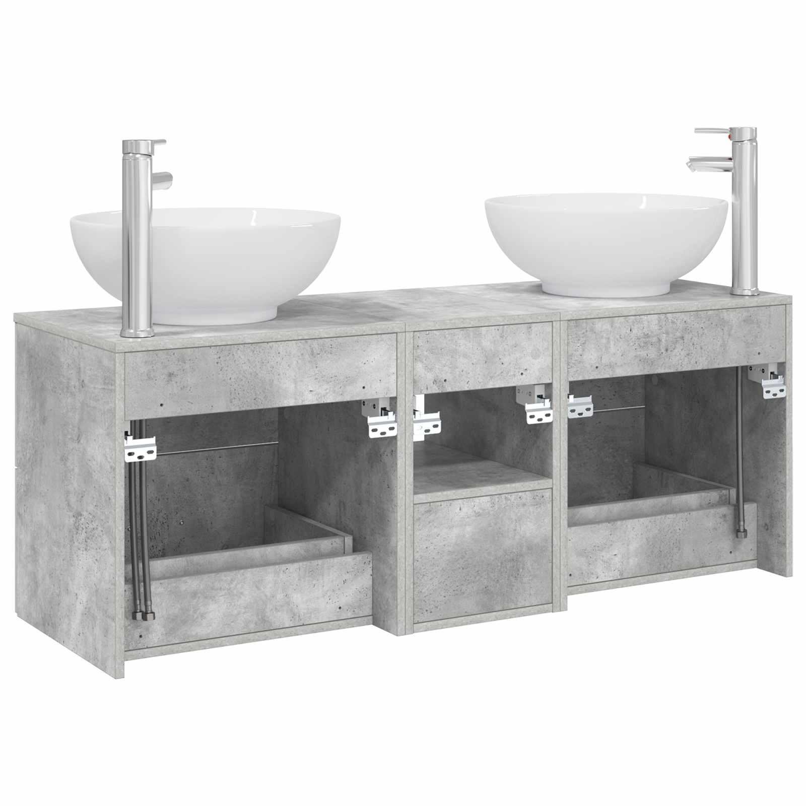 Ensemble de mobilier de salle de bain 3 pc Gris béton