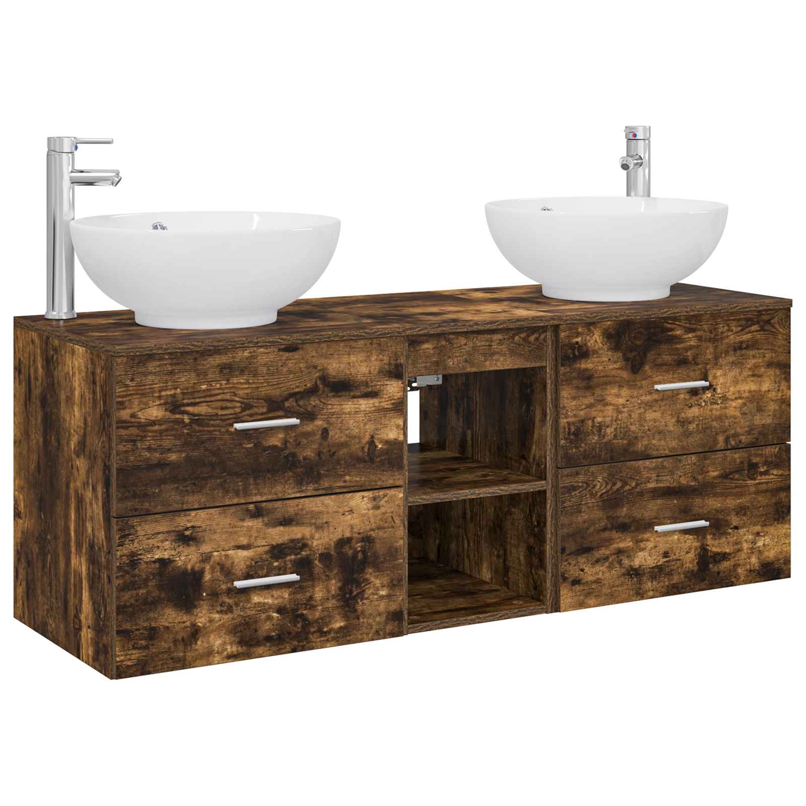 Ensemble de mobilier de salle de bain 3 pc Chêne fumé