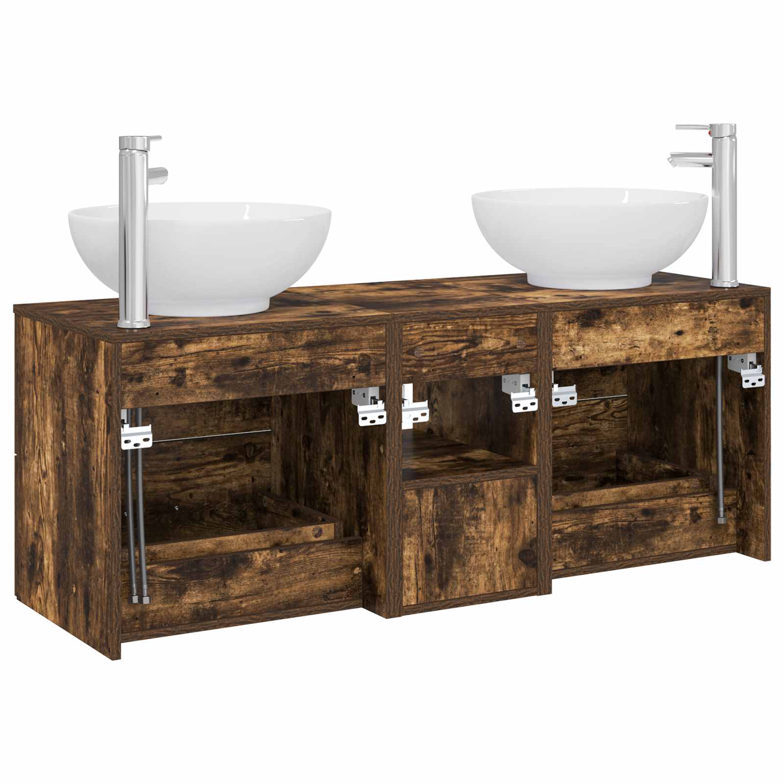 Ensemble de mobilier de salle de bain 3 pc Chêne fumé