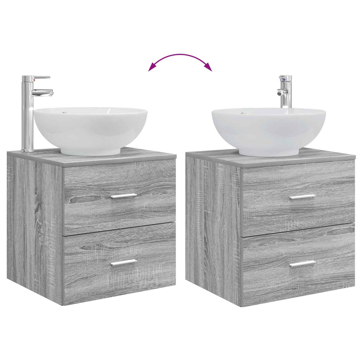 Ensemble de mobilier de salle de bain 3 pc Sonoma gris