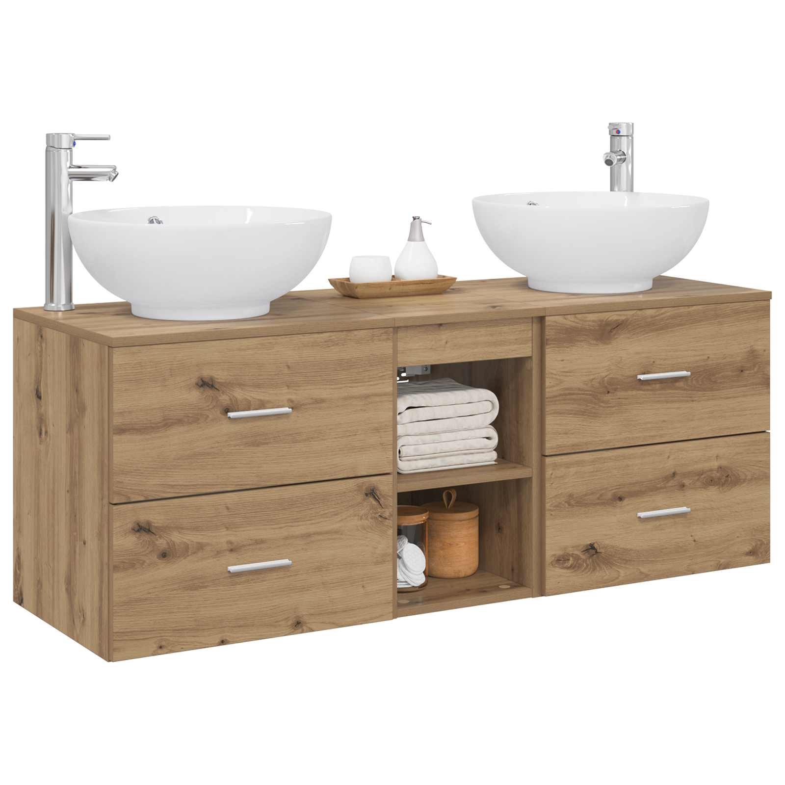 Ensemble de mobilier de salle de bain 3 pc Chêne artisanal