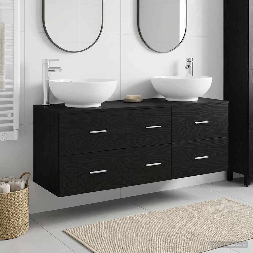 Ensemble de mobilier de salle de bain 3 pc Noir