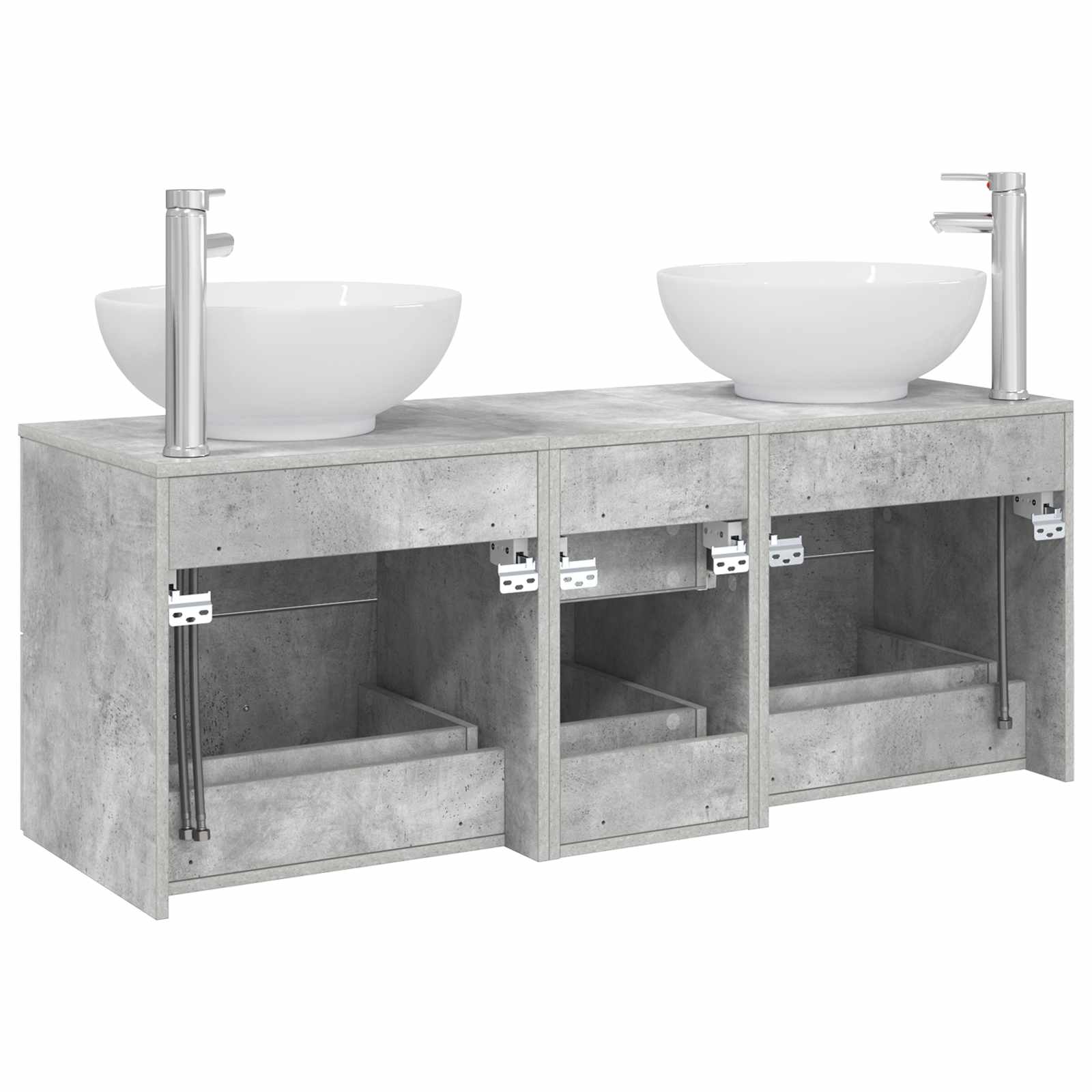 Ensemble de mobilier de salle de bain 3 pc Gris béton