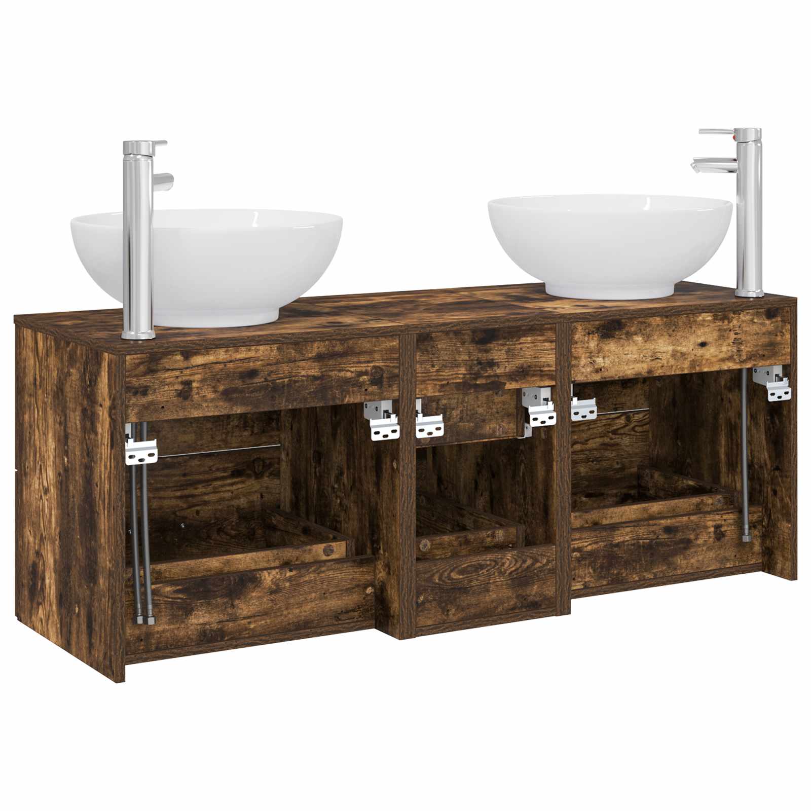 Ensemble de mobilier de salle de bain 3 pc Chêne fumé
