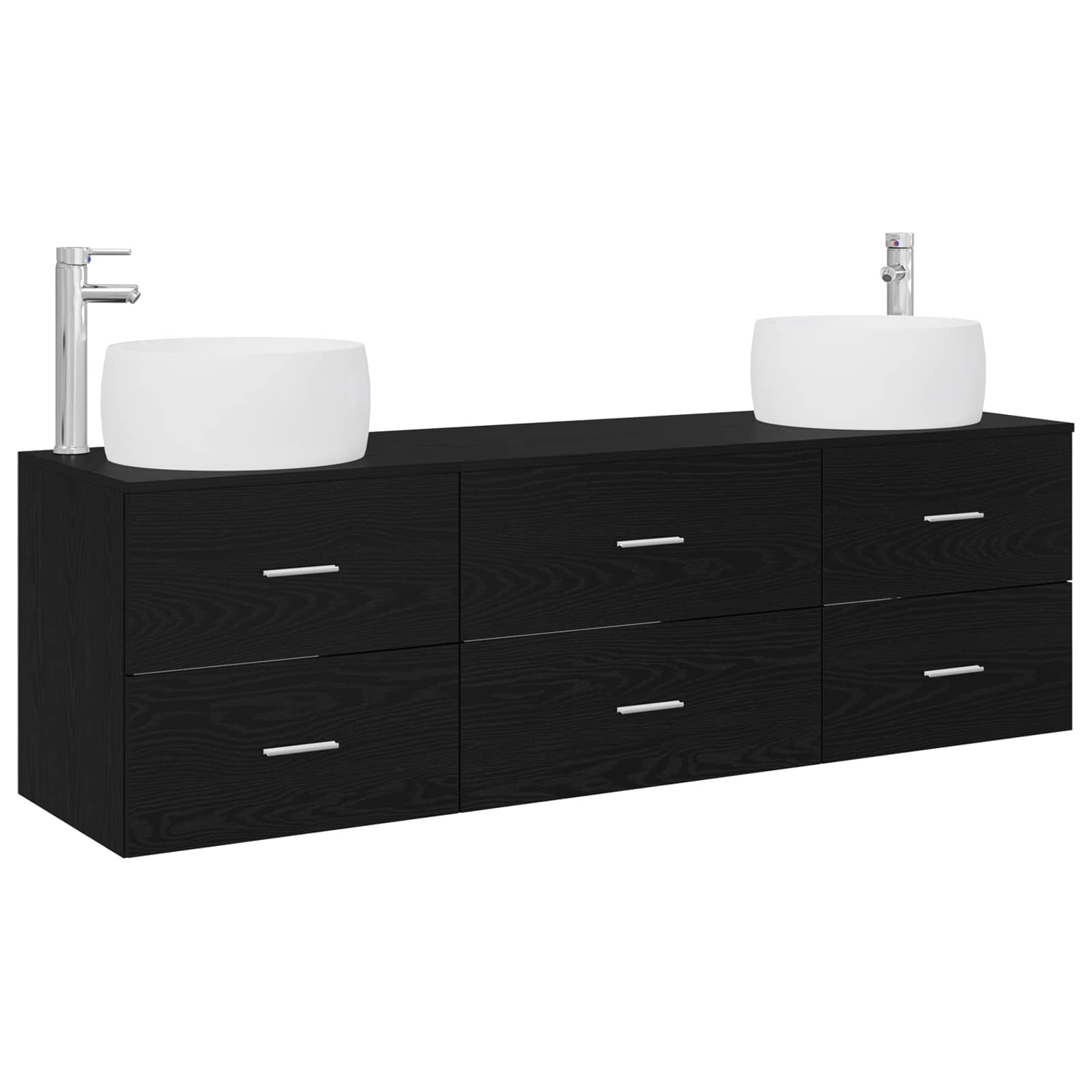 Ensemble de mobilier de salle de bain 3 pc Noir