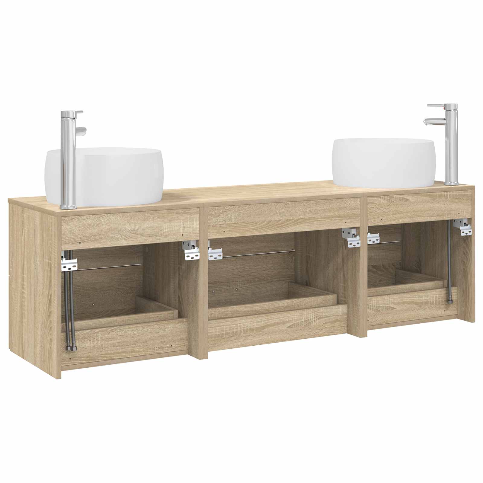 Ensemble de mobilier de salle de bain 3 pc Chêne Sonoma