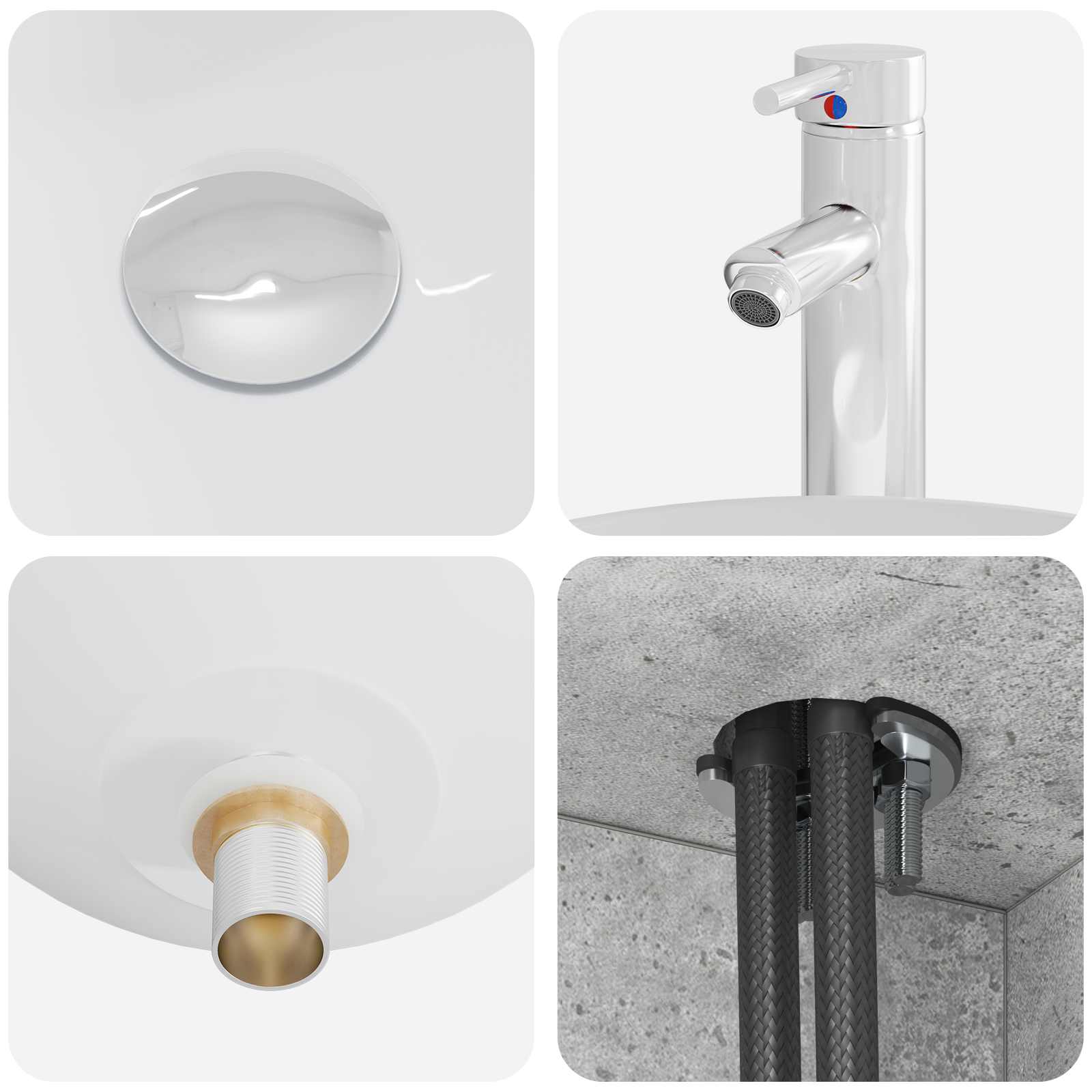Ensemble de mobilier de salle de bain 3 pc Gris béton