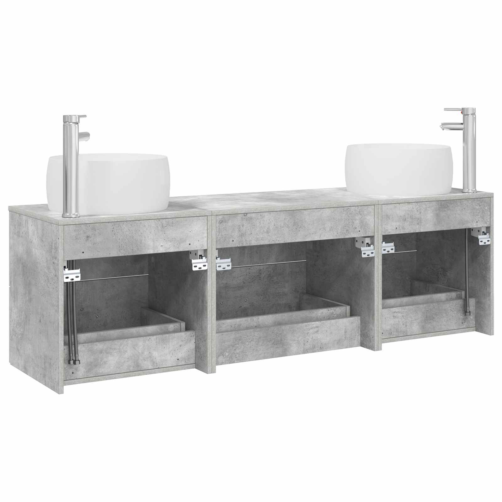 Ensemble de mobilier de salle de bain 3 pc Gris béton