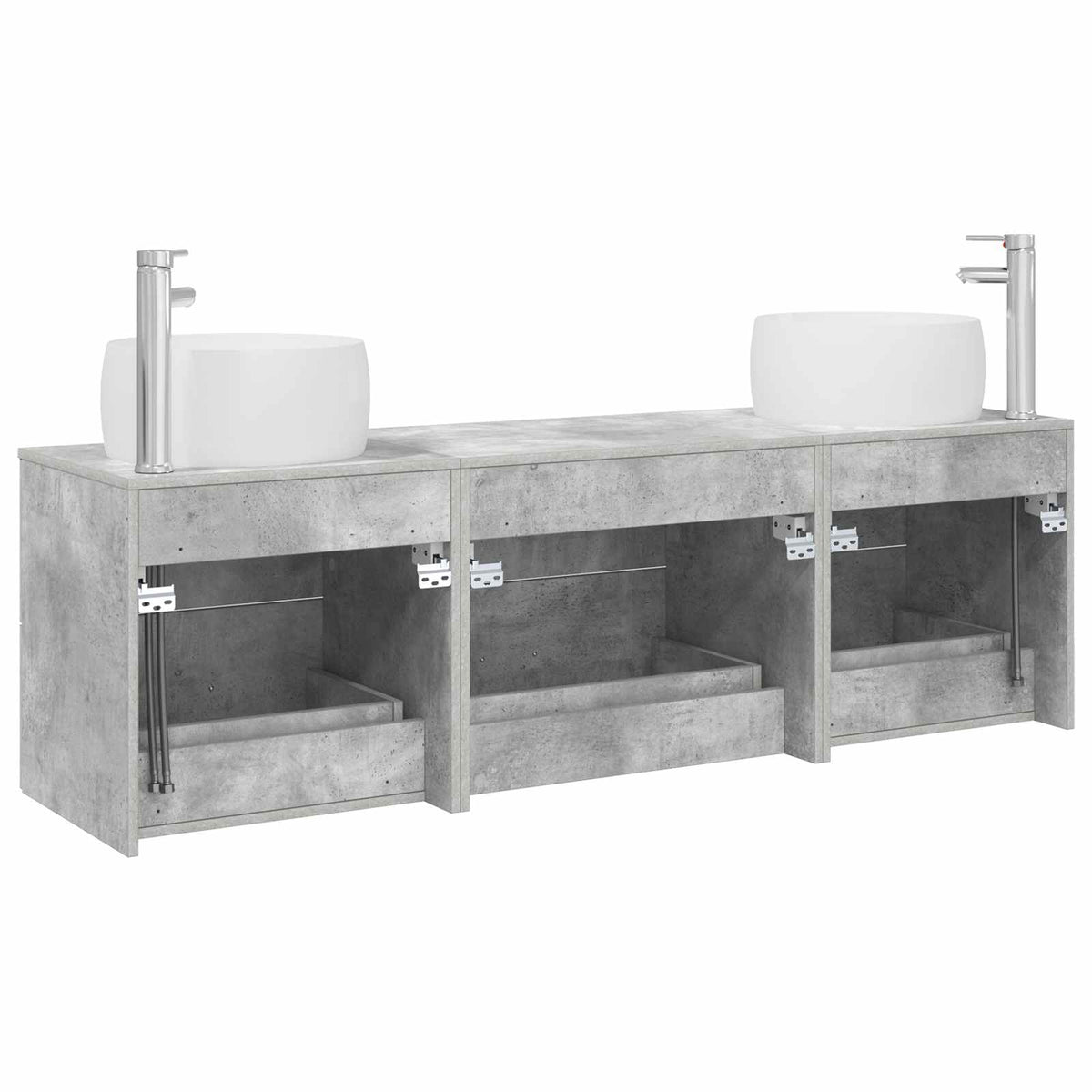 Ensemble de mobilier de salle de bain 3 pc Gris béton