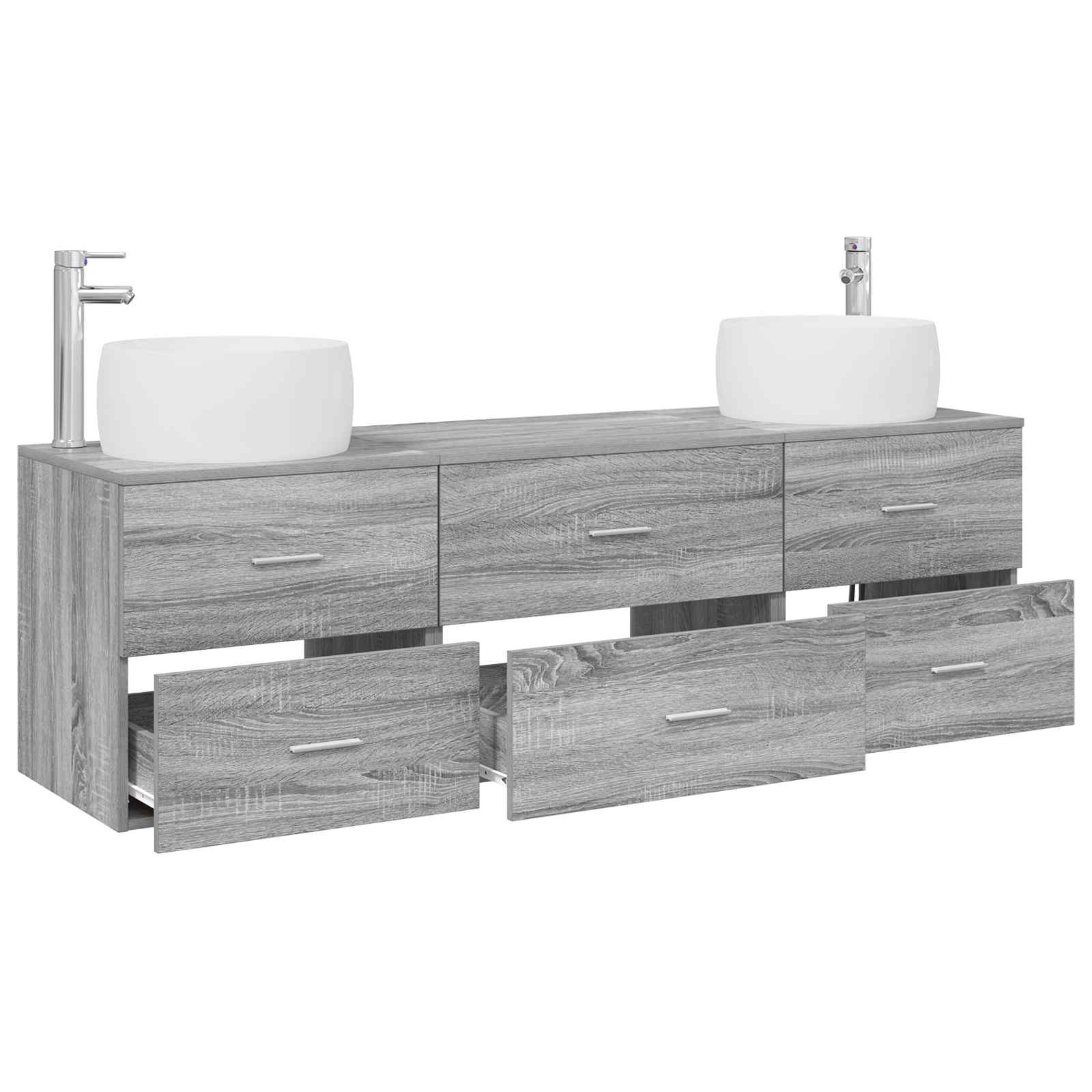 Ensemble de mobilier de salle de bain 3 pc Sonoma gris