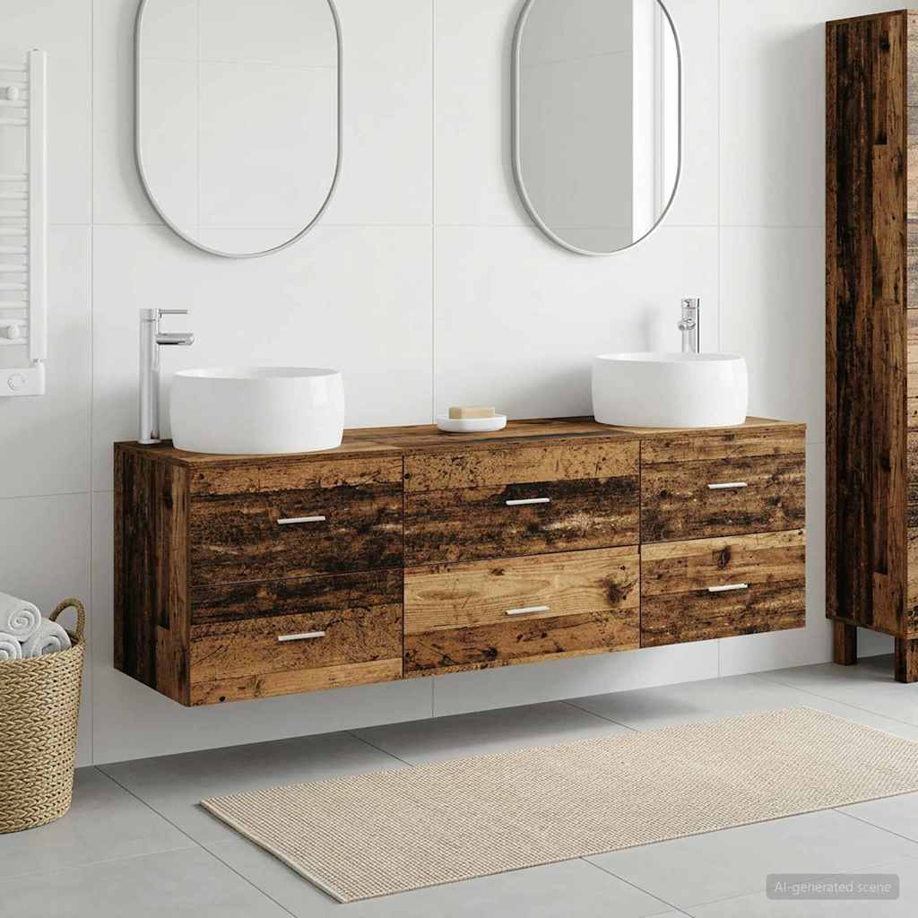 Ensemble de mobilier de salle de bain 3 pc Bois ancien