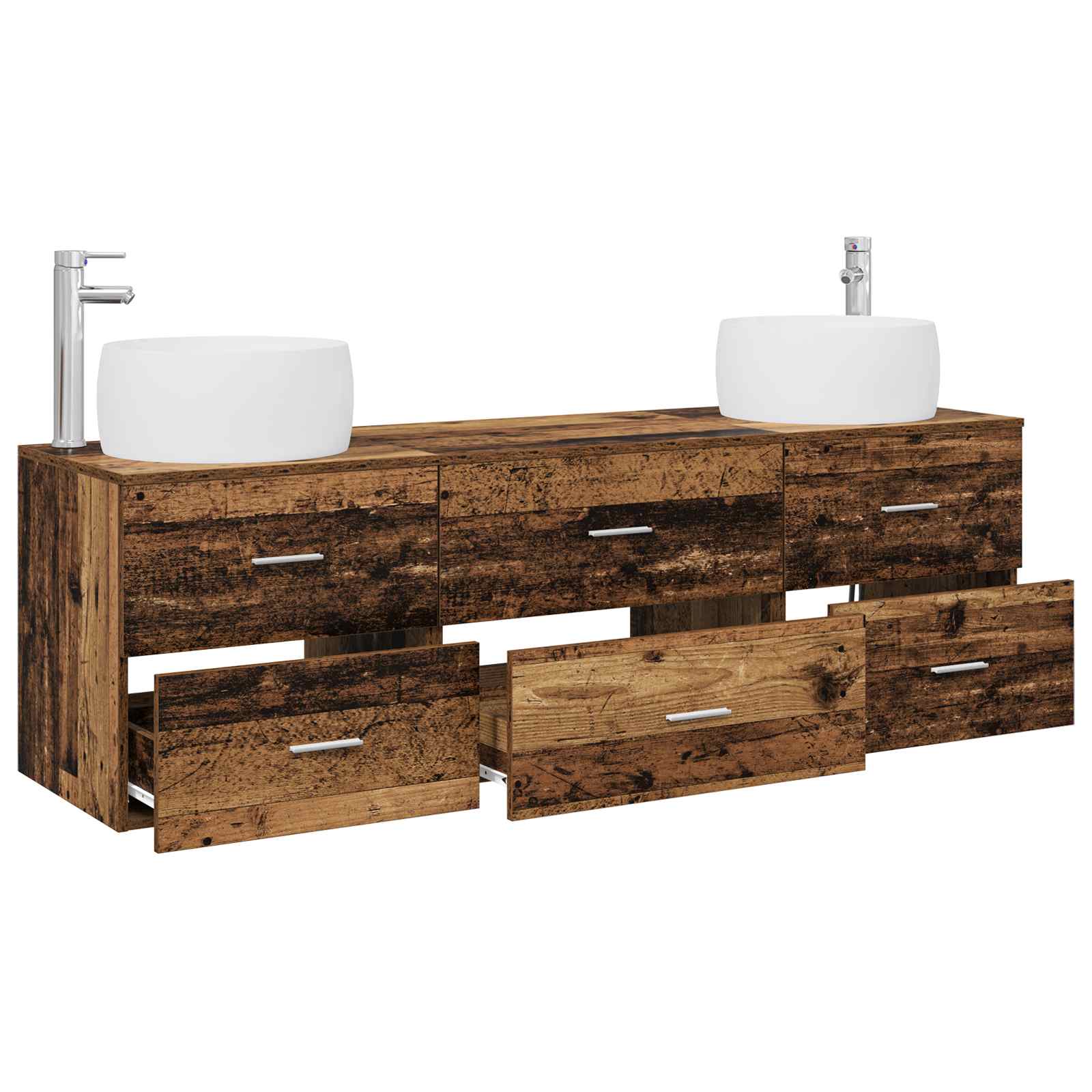Ensemble de mobilier de salle de bain 3 pc Bois ancien