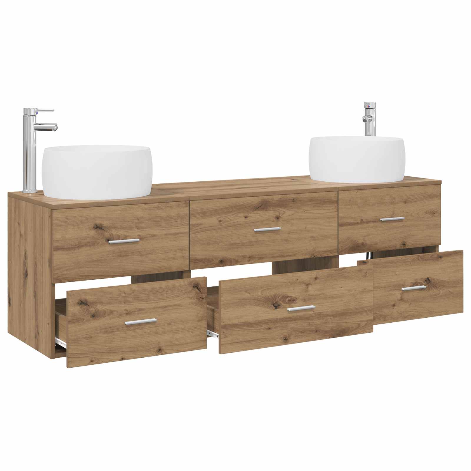 Ensemble de mobilier de salle de bain 3 pc Chêne artisanal
