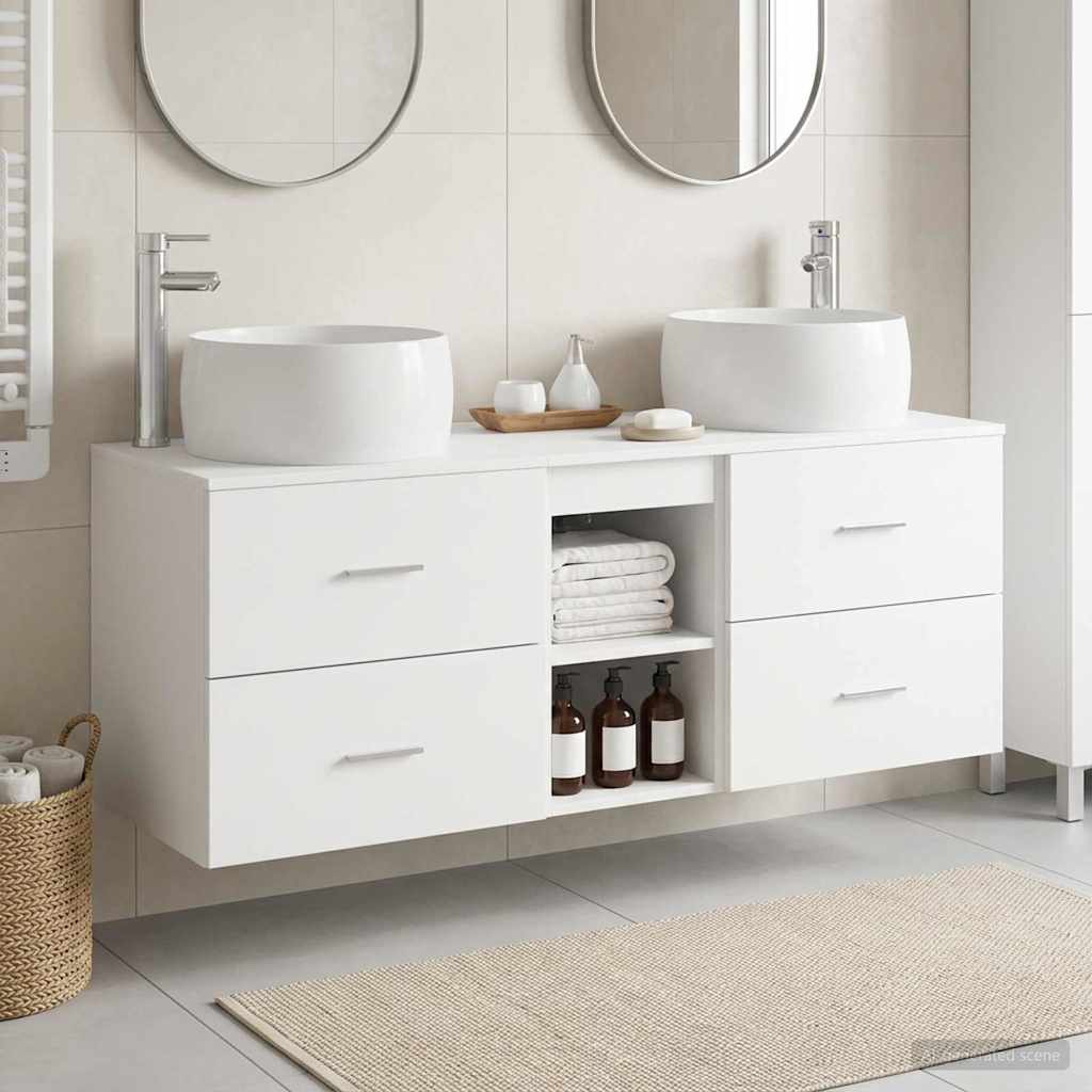 Ensemble de mobilier de salle de bain 3 pc Blanc