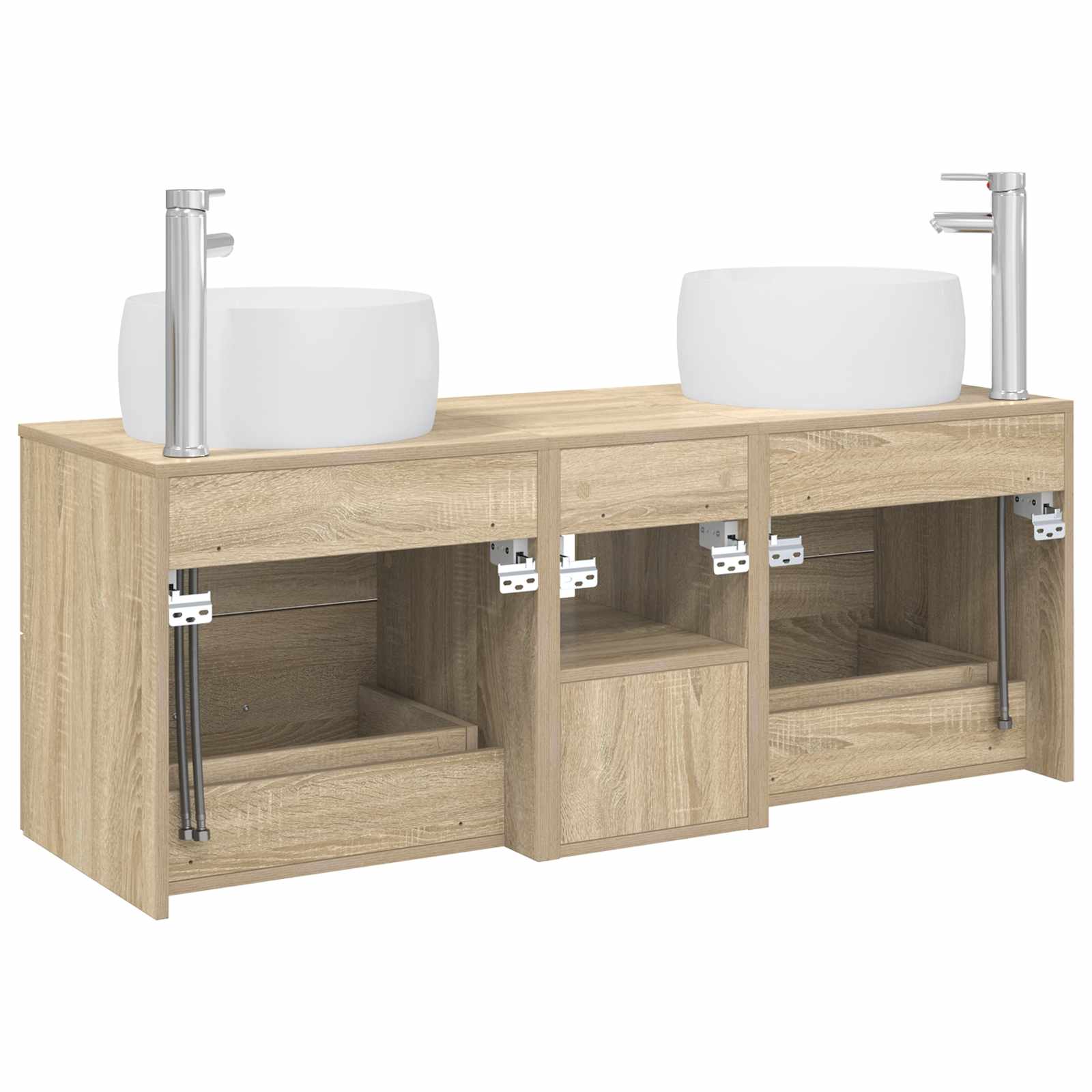 Ensemble de mobilier de salle de bain 3 pc Chêne Sonoma