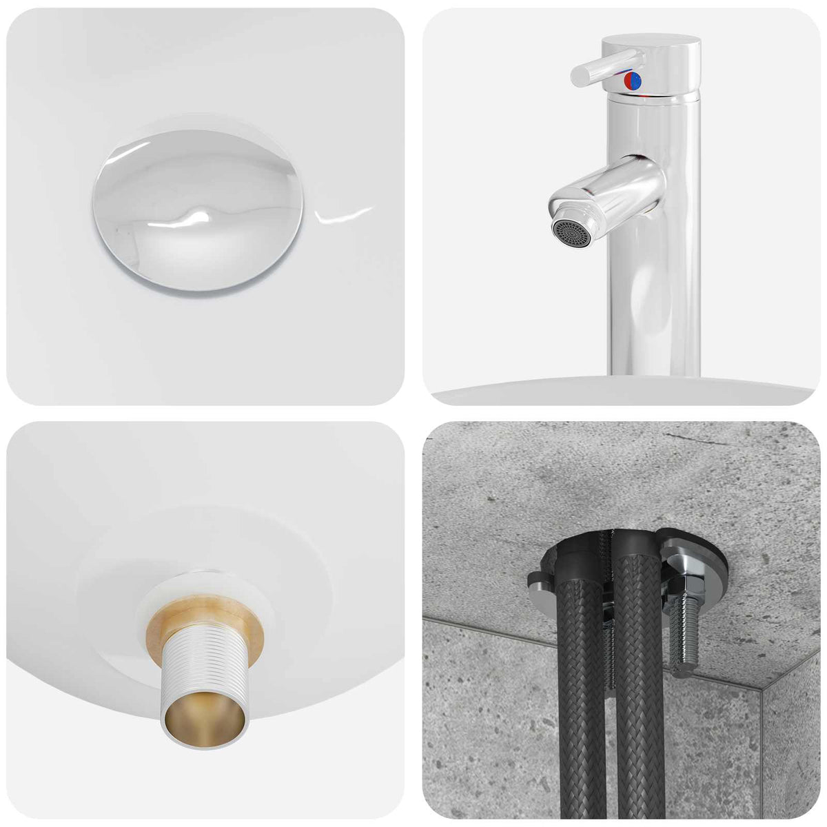 Ensemble de mobilier de salle de bain 3 pc Gris béton
