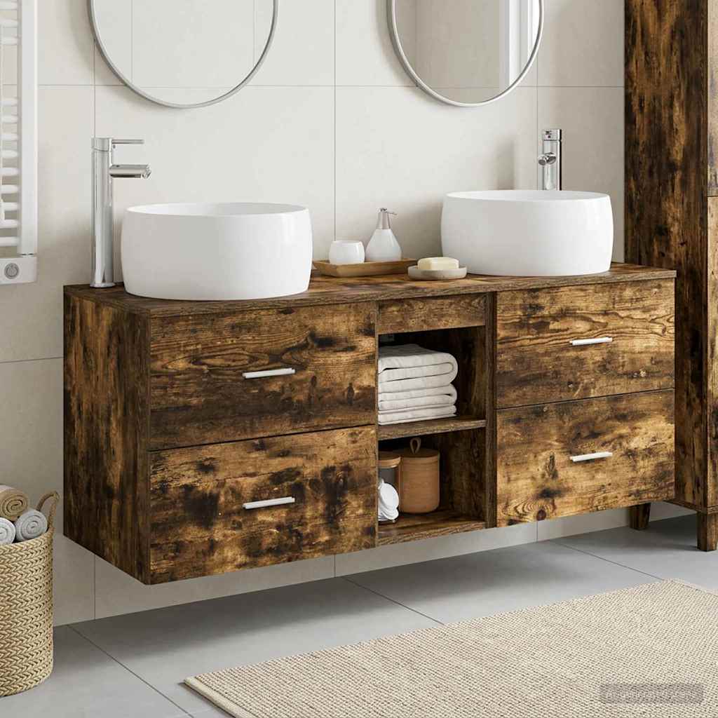 Ensemble de mobilier de salle de bain 3 pc Chêne fumé