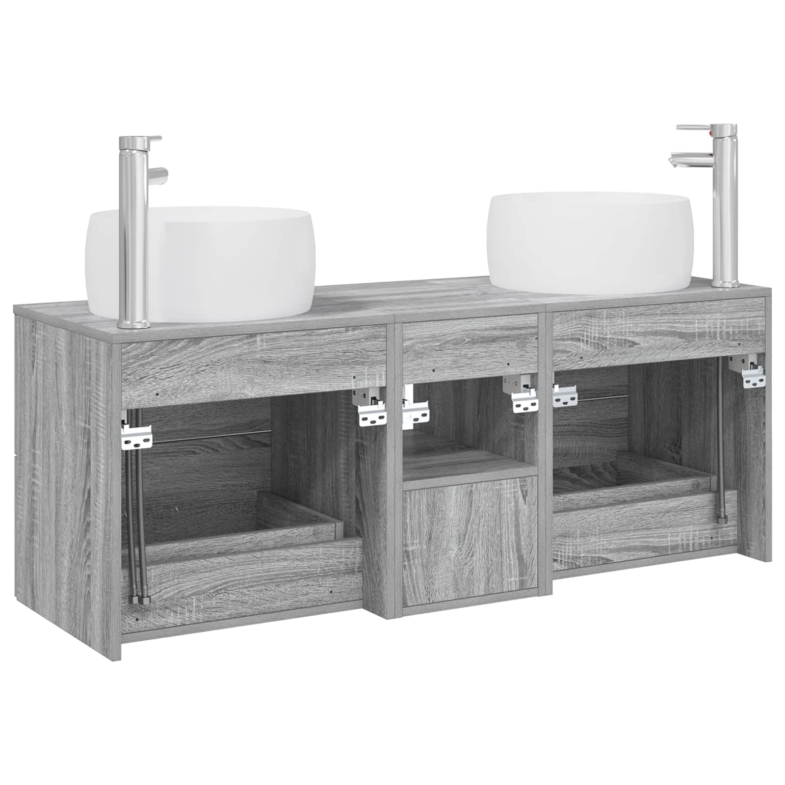 Ensemble de mobilier de salle de bain 3 pc Sonoma gris