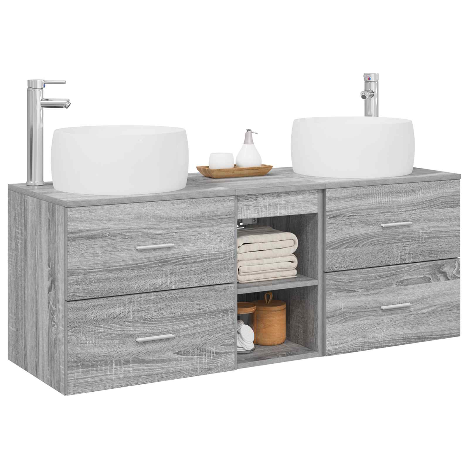 Ensemble de mobilier de salle de bain 3 pc Sonoma gris