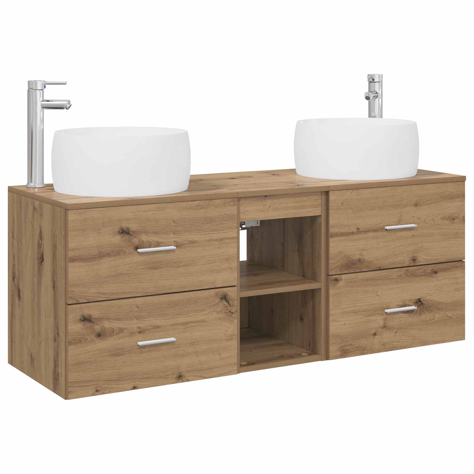 Ensemble de mobilier de salle de bain 3 pc Chêne artisanal