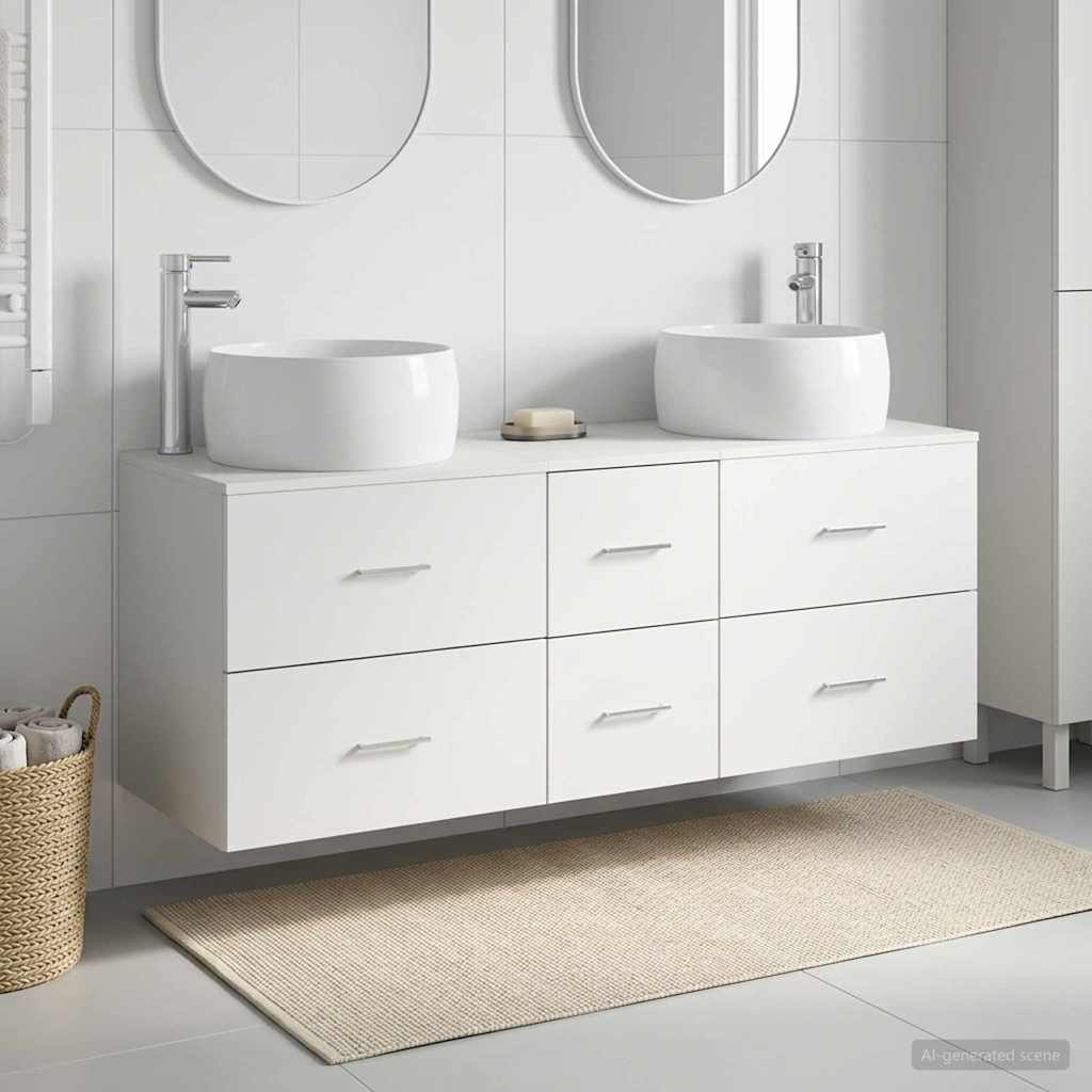 Ensemble de mobilier de salle de bain 3 pc Blanc