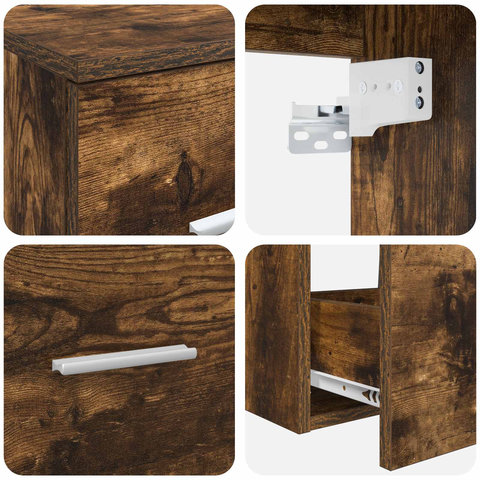 Ensemble de mobilier de salle de bain 3 pc Chêne fumé