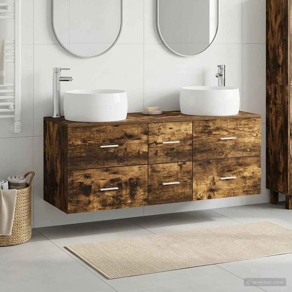 Ensemble de mobilier de salle de bain 3 pc Chêne fumé