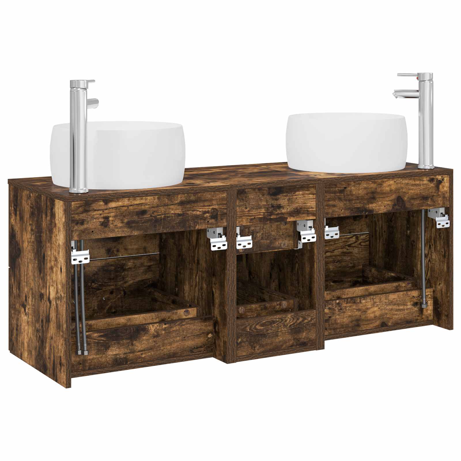 Ensemble de mobilier de salle de bain 3 pc Chêne fumé