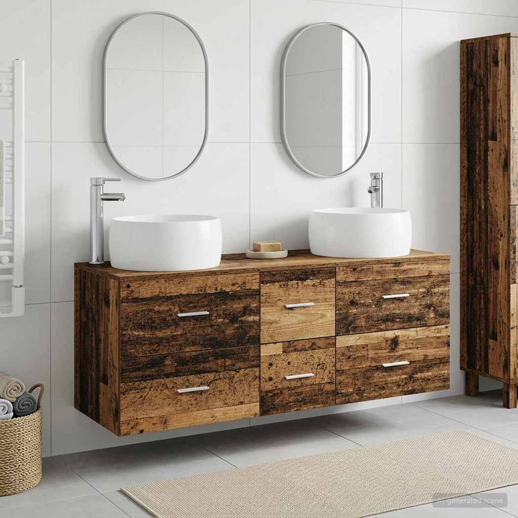 Ensemble de mobilier de salle de bain 3 pc Bois ancien