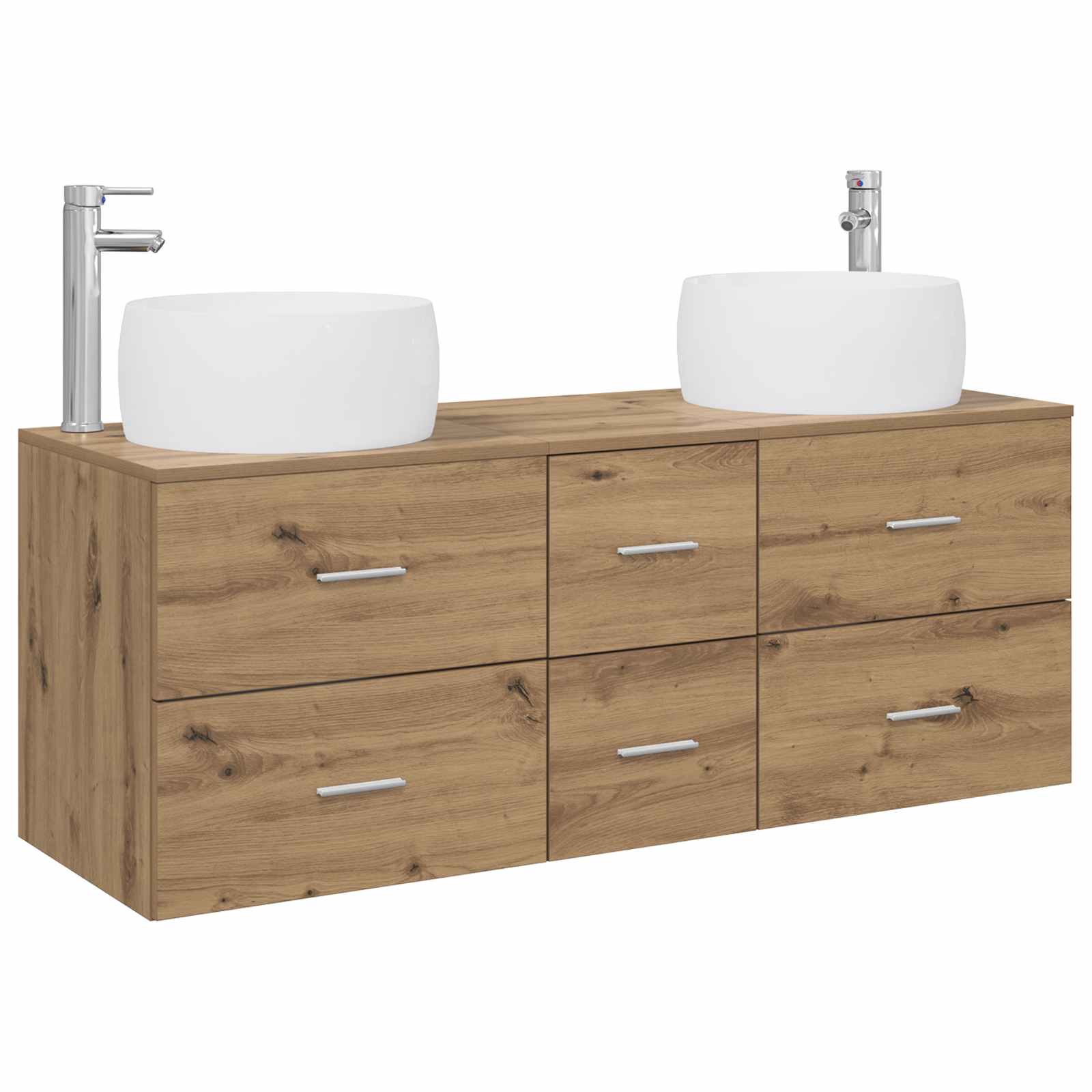 Ensemble de mobilier de salle de bain 3 pc Chêne artisanal