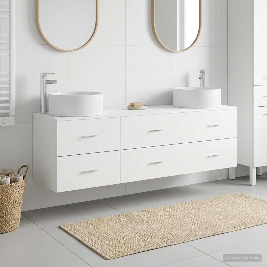 Ensemble de mobilier de salle de bain 3 pc Blanc