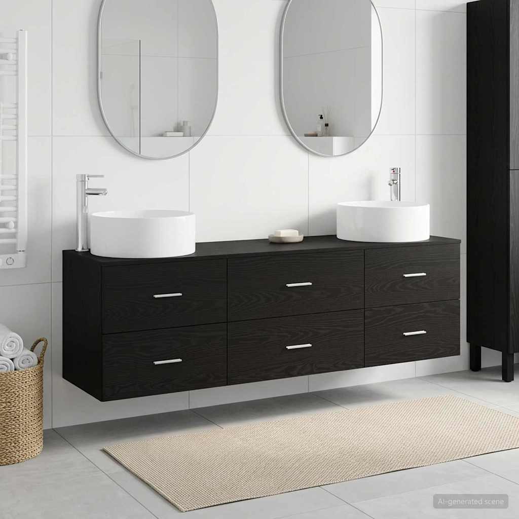 Ensemble de mobilier de salle de bain 3 pc Noir
