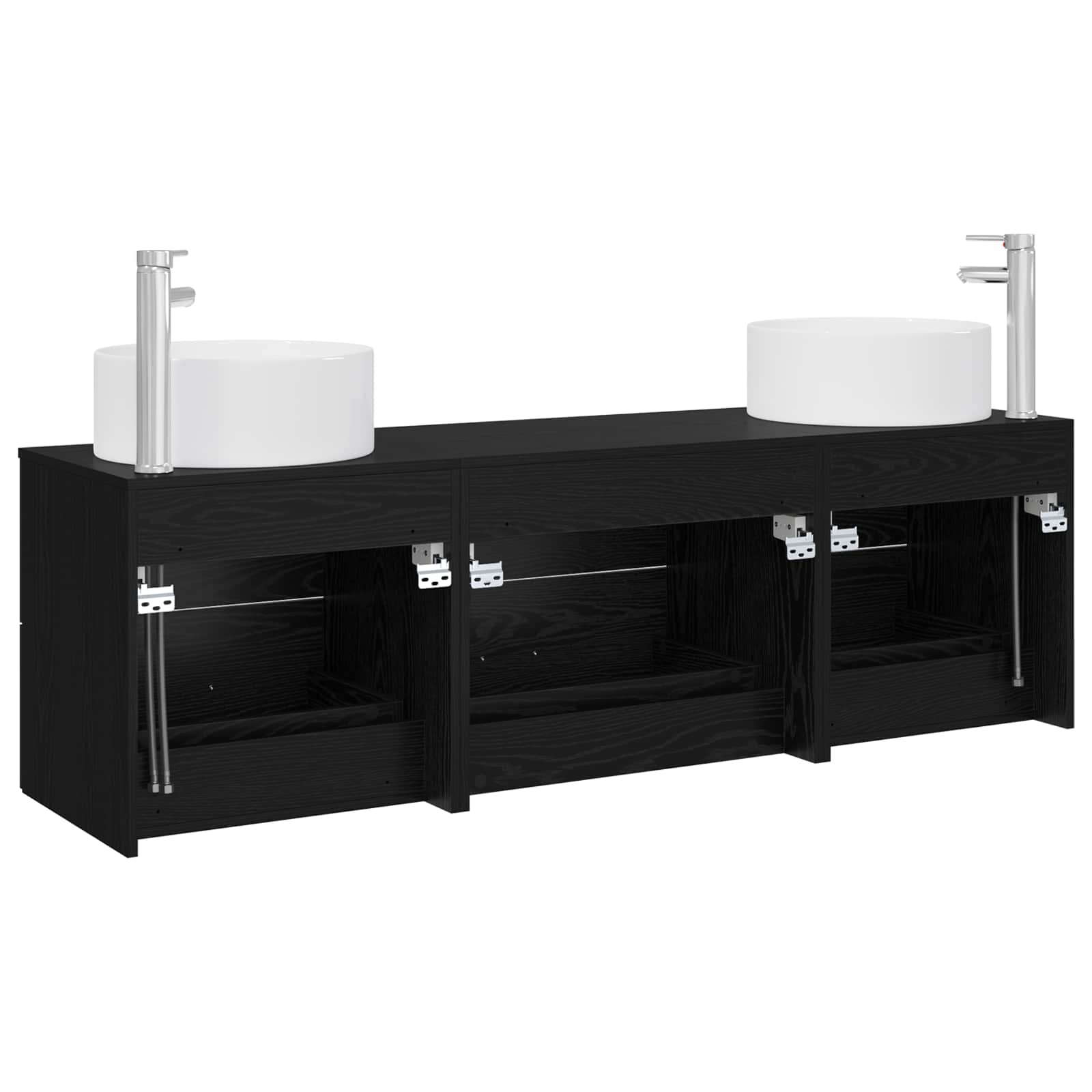 Ensemble de mobilier de salle de bain 3 pc Noir
