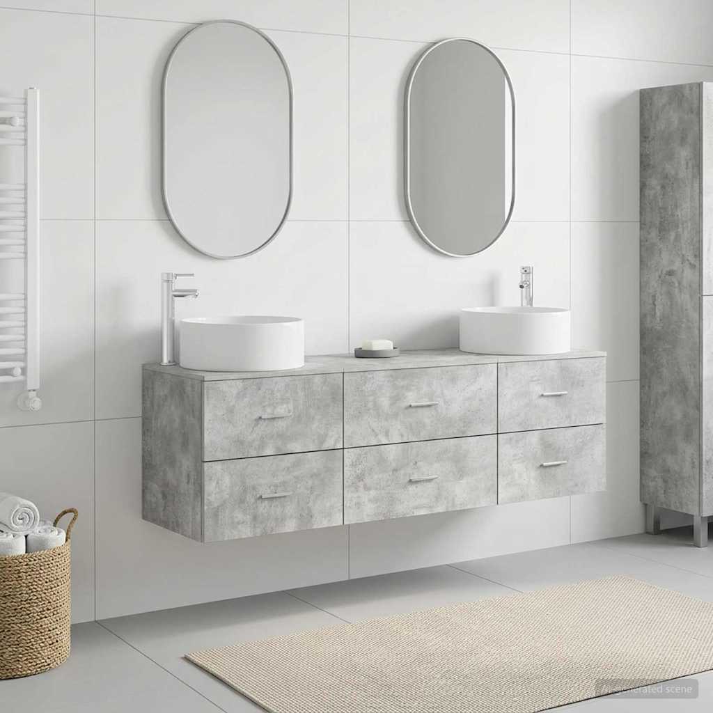 Ensemble de mobilier de salle de bain 3 pc Gris béton