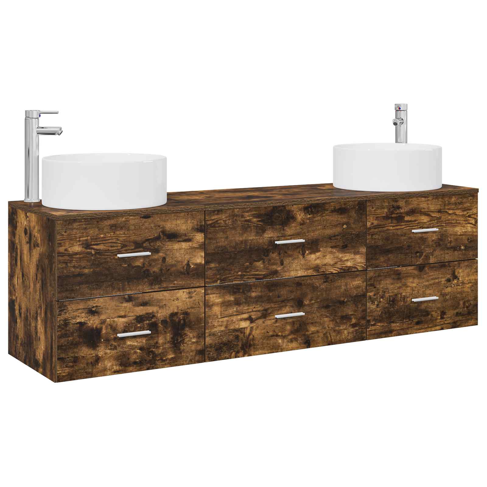 Ensemble de mobilier de salle de bain 3 pc Chêne fumé