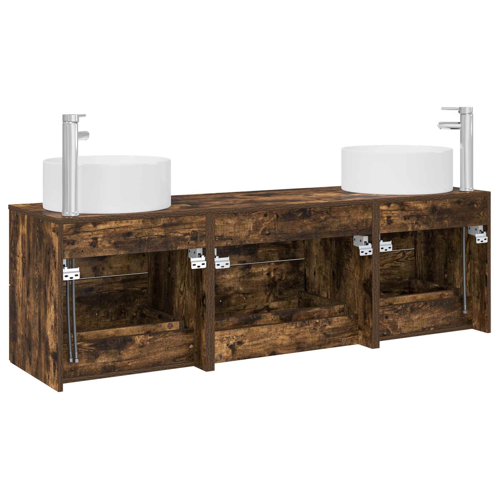 Ensemble de mobilier de salle de bain 3 pc Chêne fumé