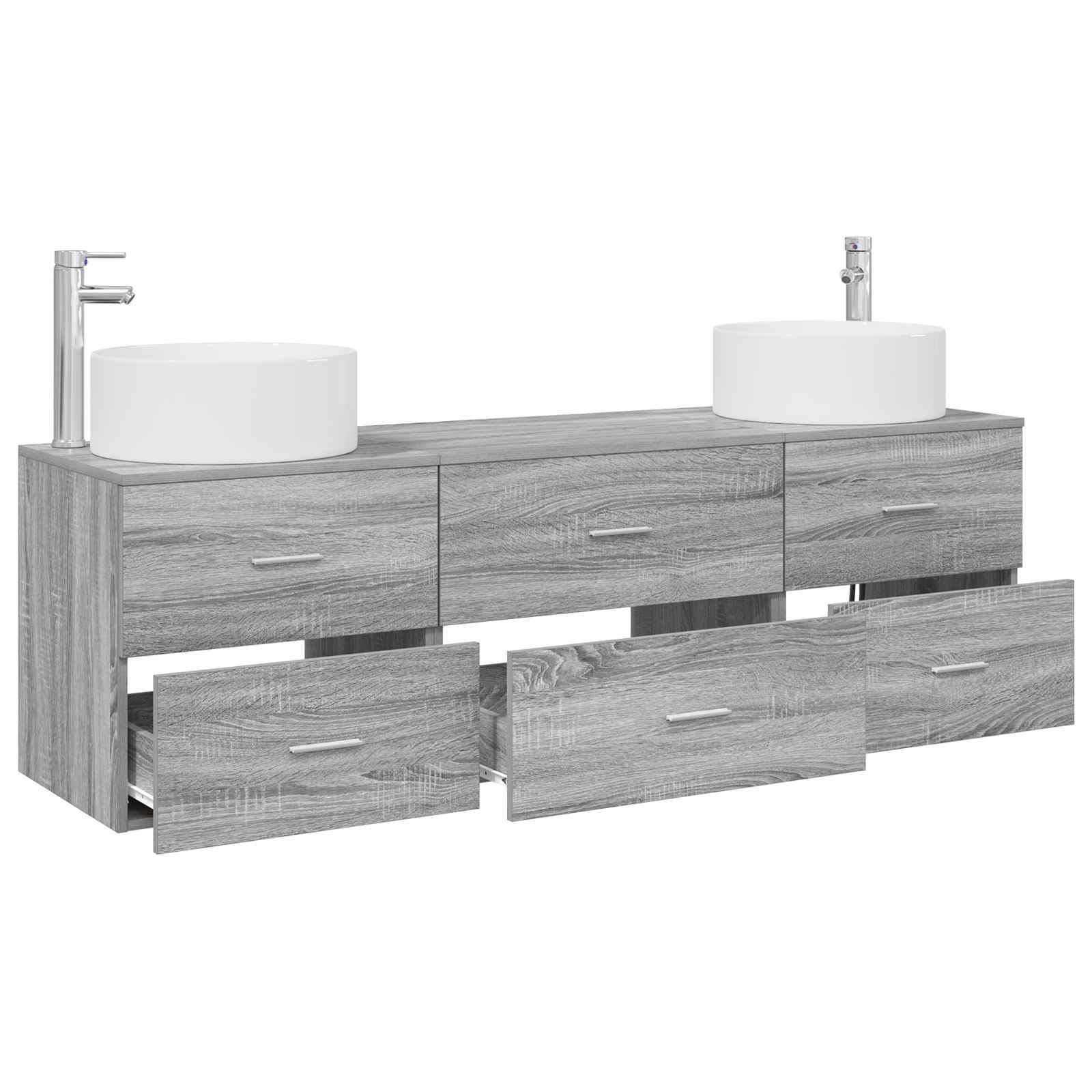 Ensemble de mobilier de salle de bain 3 pc Sonoma gris