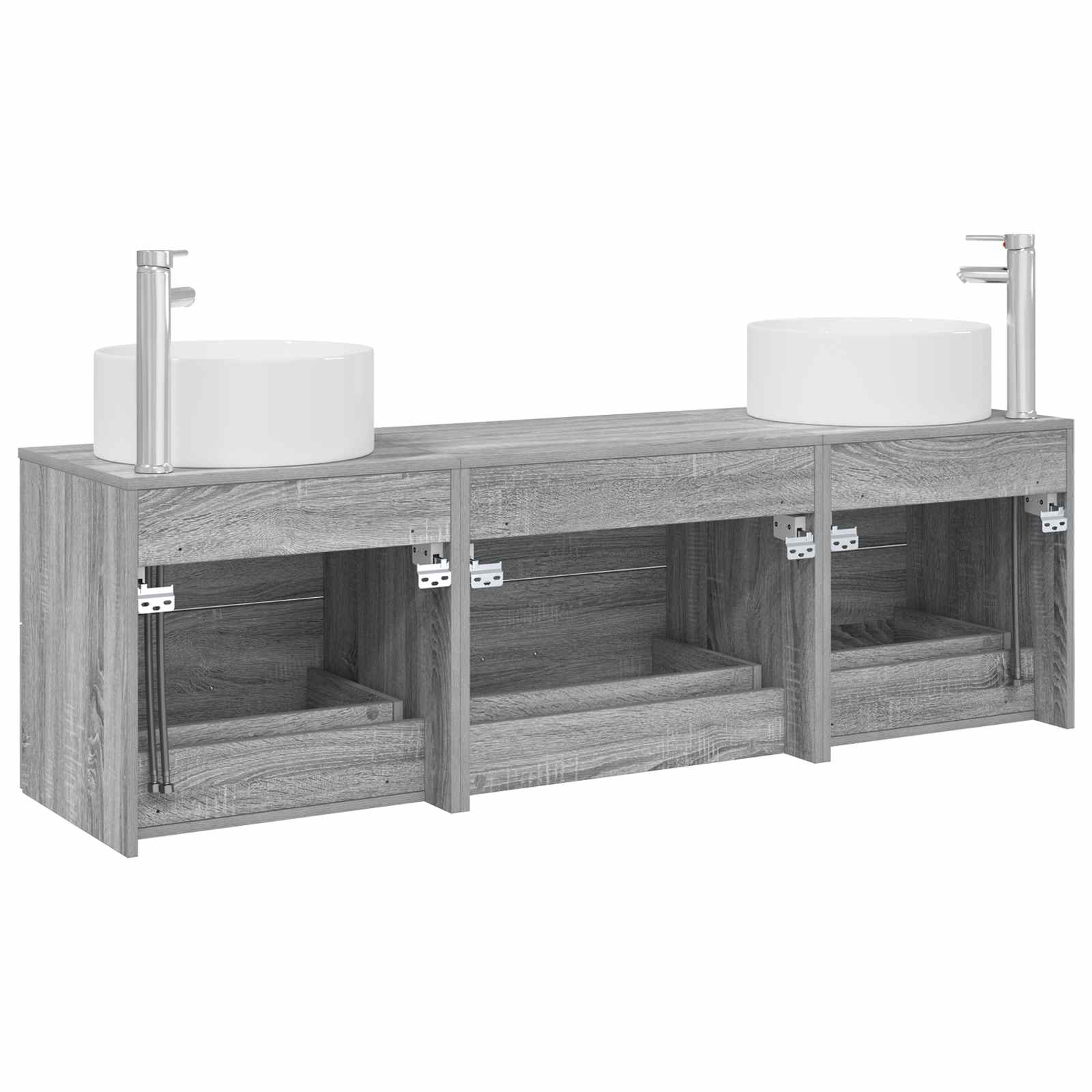 Ensemble de mobilier de salle de bain 3 pc Sonoma gris