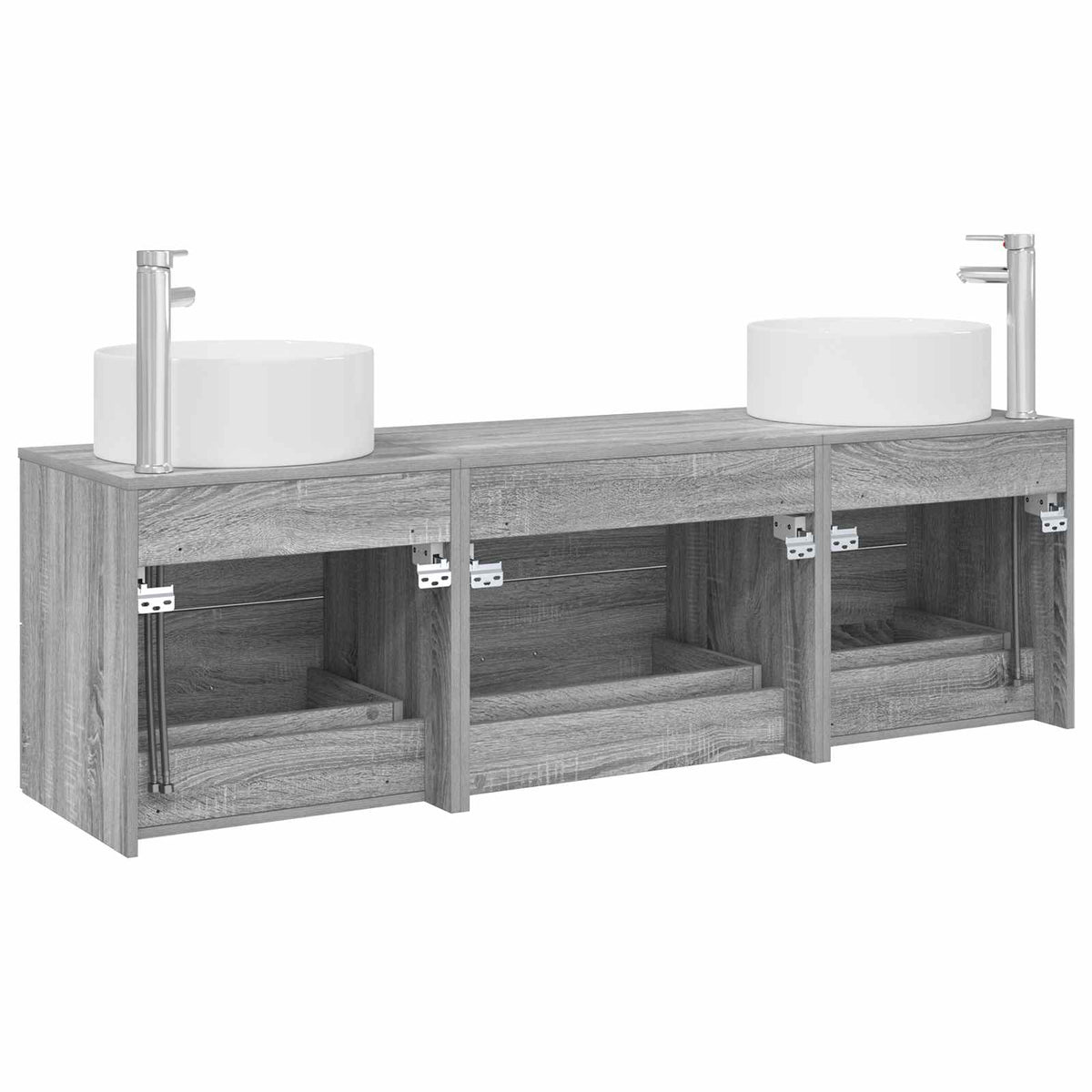 Ensemble de mobilier de salle de bain 3 pc Sonoma gris