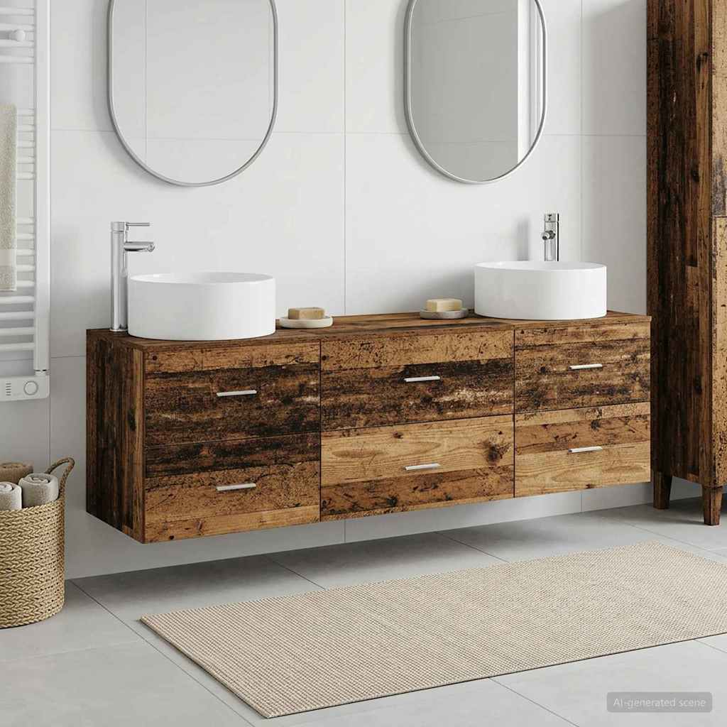 Ensemble de mobilier de salle de bain 3 pc Bois ancien
