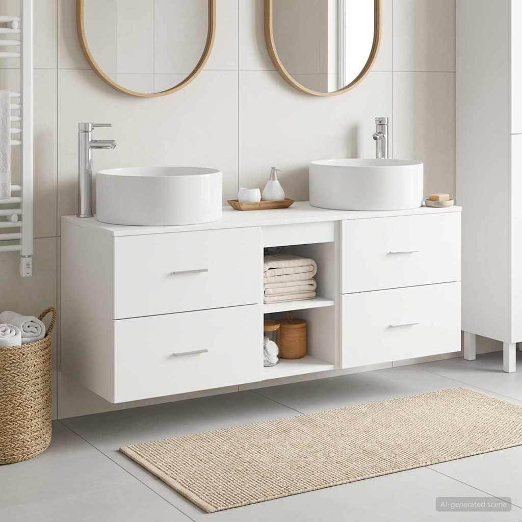 Ensemble de mobilier de salle de bain 3 pc Blanc