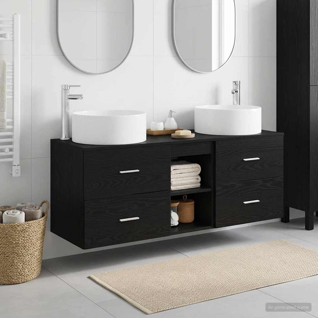 Ensemble de mobilier de salle de bain 3 pc Noir