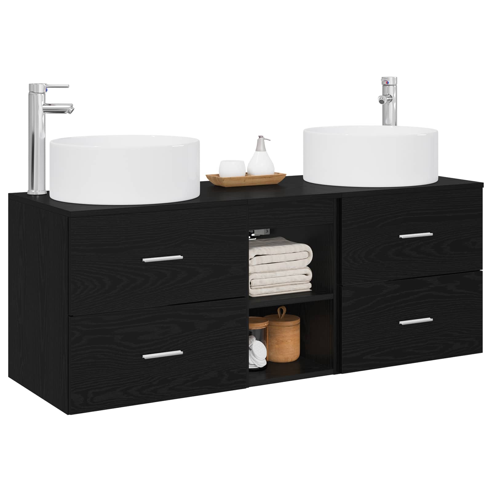 Ensemble de mobilier de salle de bain 3 pc Noir