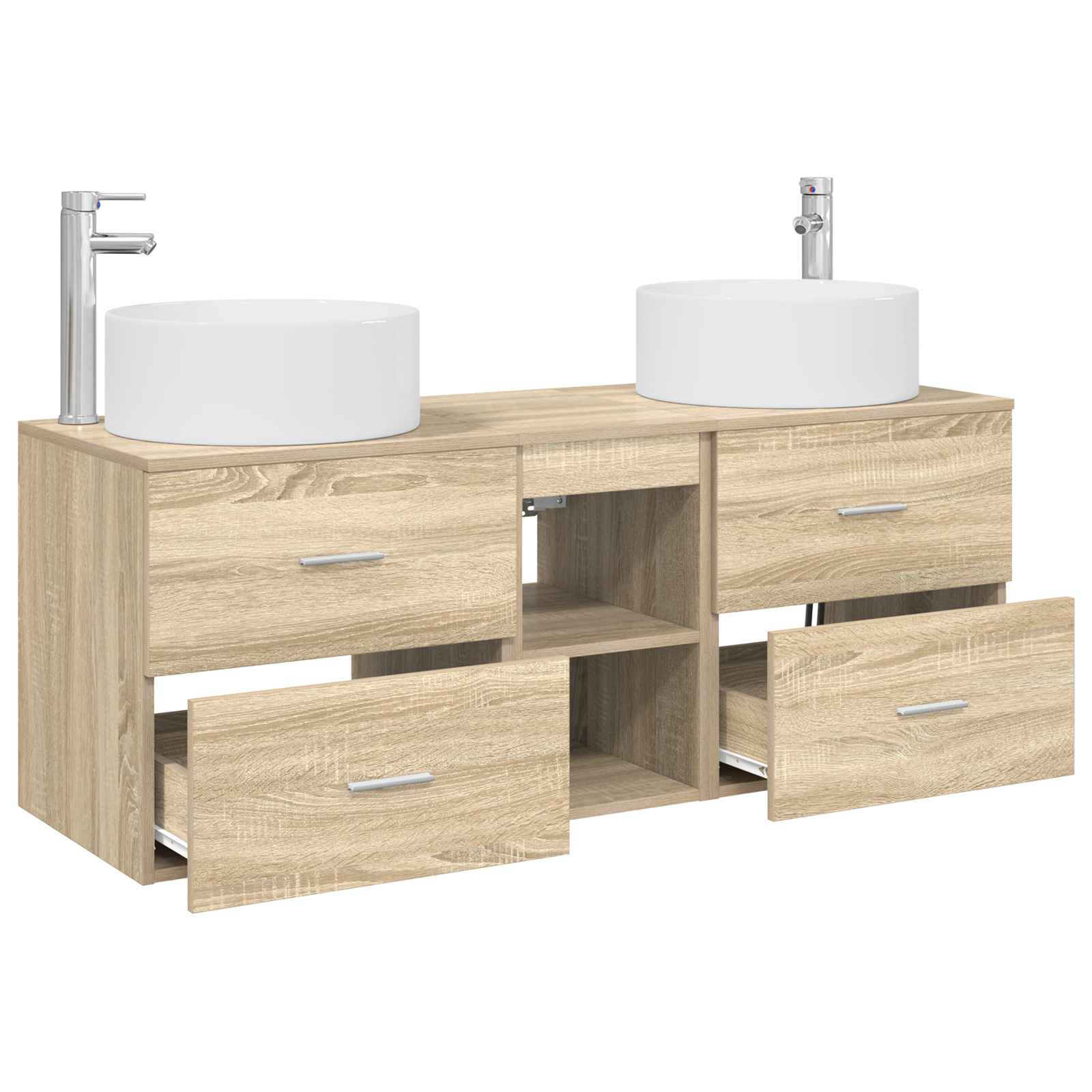 Ensemble de mobilier de salle de bain 3 pc Chêne Sonoma