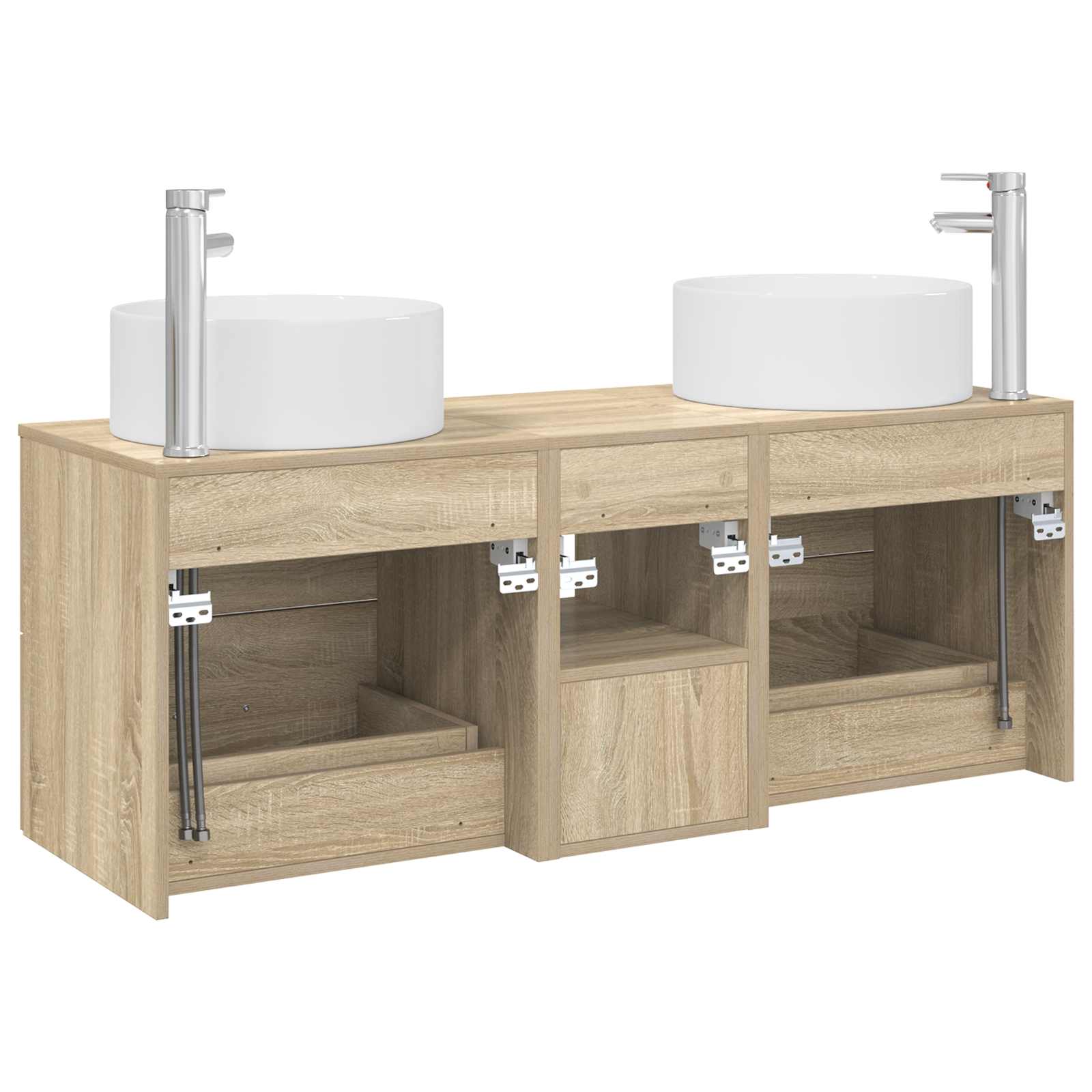 Ensemble de mobilier de salle de bain 3 pc Chêne Sonoma