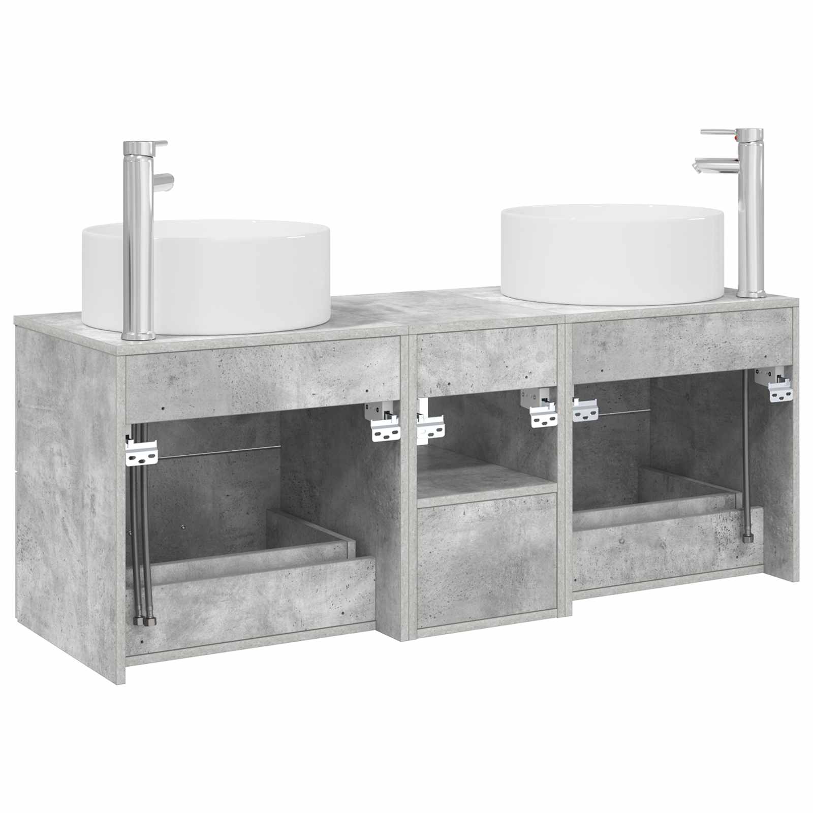 Ensemble de mobilier de salle de bain 3 pc Gris béton